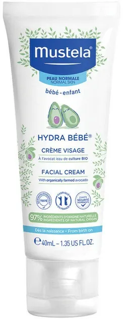 Крем для обличчя Mustela Bebe Hydra Bebe зволожуючий, 40 мл