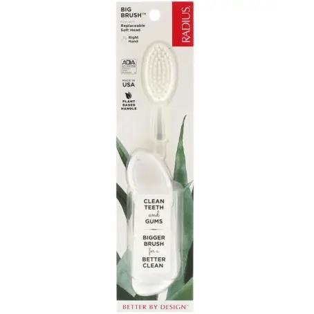 Зубная щетка Radius Big Brush Original Right hand для правши, мягкая, белый мрамор