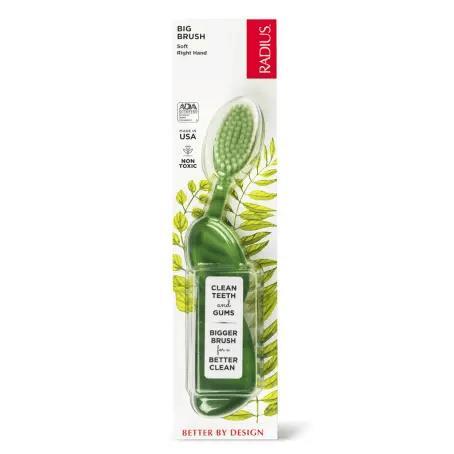 Зубная щетка Radius Big Brush Original Right hand для правши, мягкая, светло-зеленый