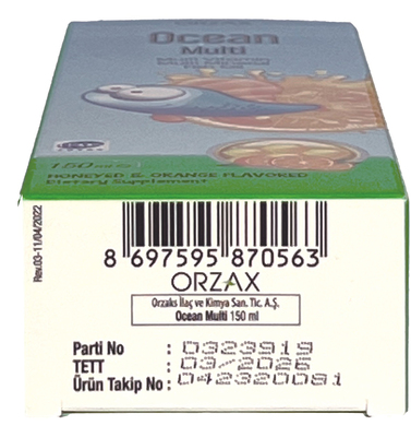 Витамины и минералы для детей Orzax Ocean Multi сироп со вкусом меда и апельсина, 150 мл