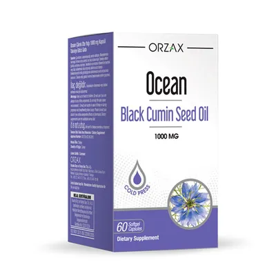 Олія чорного кмину  Orzax Ocean Black Cumin Seed Oil 1000 mg, 60 капсул