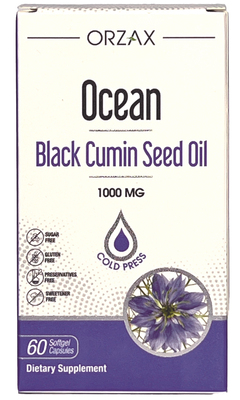Олія чорного кмину  Orzax Ocean Black Cumin Seed Oil 1000 mg, 60 капсул