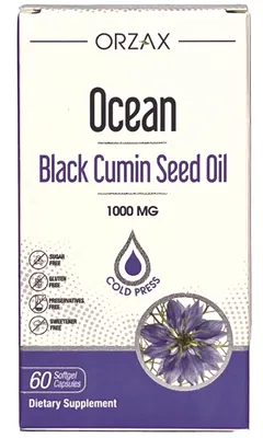 Олія чорного кмину  Orzax Ocean Black Cumin Seed Oil 1000 mg, 60 капсул