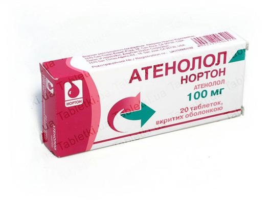 Атенолол-Нортон таблетки, в/о по 100 мг №20 у бліс.