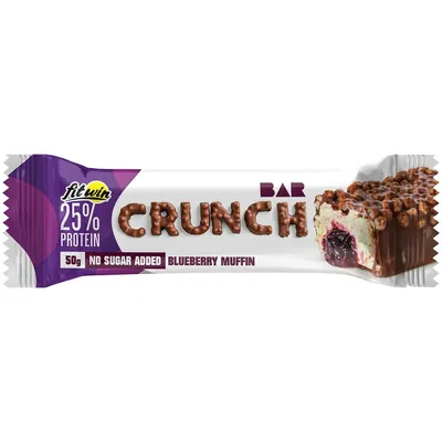 Батончик протеїновий FitWin Crunch Bar без цукру з начинкою чорничний мафін, 50 г