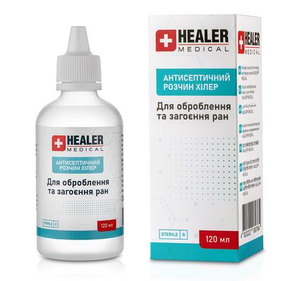 Антисептический раствор Healer Medical стерильный для обработки и заживления ран, 120 мл