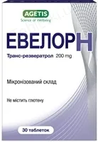Евелор Н таблетки по 200 мг №30 (10х3)