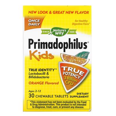 Пробиотик для детей Nature's Way Primadophilus Kids апельсин, 30 таблеток