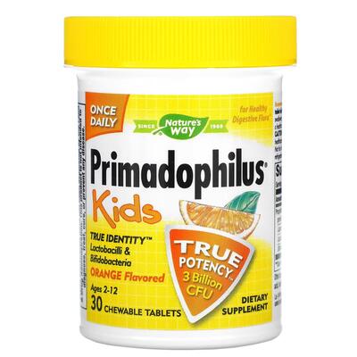 Пробиотик для детей Nature's Way Primadophilus Kids апельсин, 30 таблеток