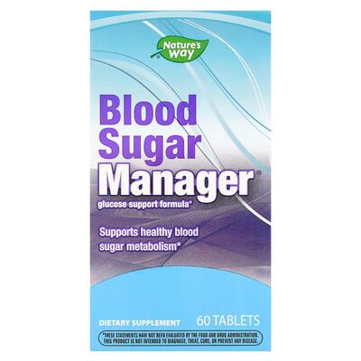 Комплекс Nature's Way Blood Sugar Manager для нормализации уровня сахара в крови, 60 веганских таблеток