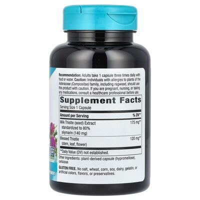 Расторопша пятнистая Nature's Way Milk Thistle, 120 веганских капсул