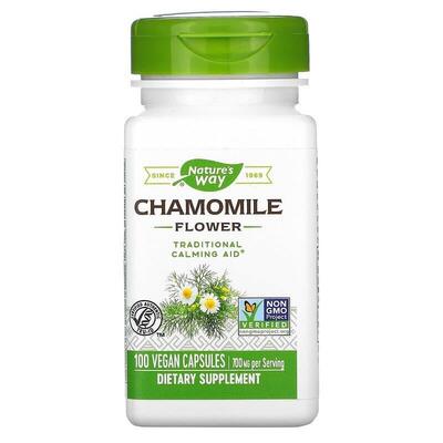 Ромашка цветы Nature's Way Chamomile 700 мг, 100 веганских капсул