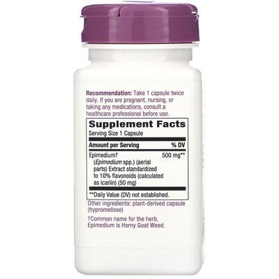 Горянка Nature's Way Horny Goat Weed 500 мг стандартизированная, 60 капсул
