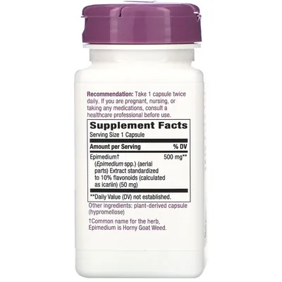Горянка Nature's Way Horny Goat Weed 500 мг стандартизована, 60 капсул