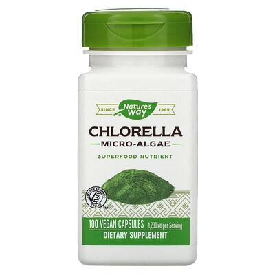 Хлорелла Nature's Way Chlorella микроводоросли 1230 мг, 100 капсул