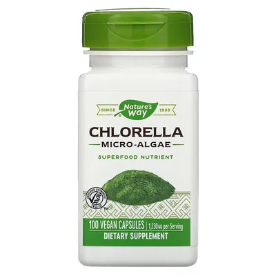 Хлорела Nature's Way Chlorella мікроводорості 1230 мг, 100 капсул