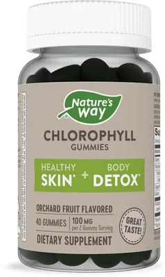 Хлорофіл Nature's Way Chlorophyll Gummies 100 мг смак садових фруктів, 40 жувальних цукерок