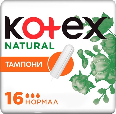 Тампоны гигиенические Kotex Natural Normal, 16 шт