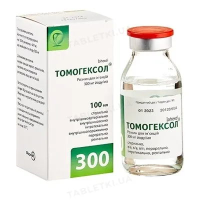 Томогексол розчин д/ін. 300 мг йоду/мл по 100 мл №1 у флак.