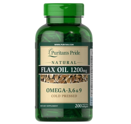 Льняное масло Puritan's Pride Flax Oil 1200 мг, 200 капсул