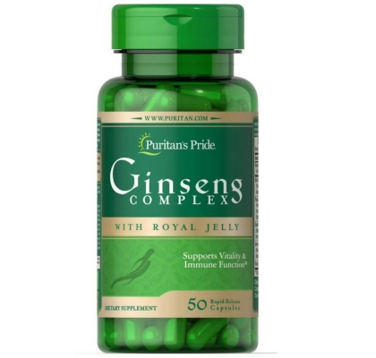 Комплекс женьшеня с маточным молочком Puritan's Pride Ginseng Complex with Royal Jelly, 50 капсул