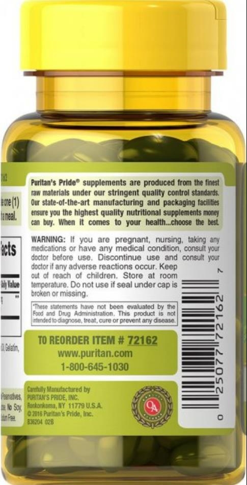 Астаксантин Puritan's Pride Natural Astaxanthin 10 мг, 60 капсул