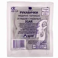 Рукавички оглядові IGAR латексні стерильні, бюджетна упаковка, розмір L, пара