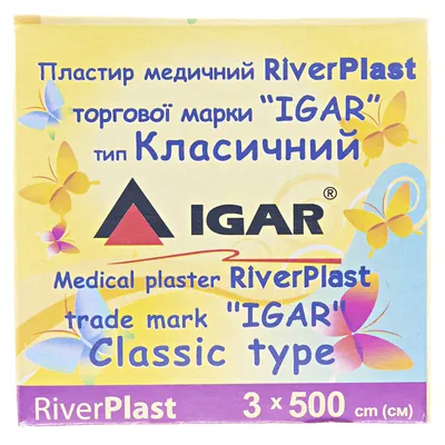 Пластир медичний IGAR RiverPlast Класичний на тканинній основі (бавовна) 3 см х 500 см, 1 штука