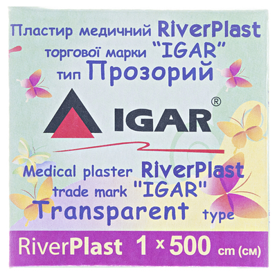 Пластырь медицинский IGAR RiverPlast тип Прозрачный на полимерной основе (полиэтилен) 1 см х 500 см, 1 штука