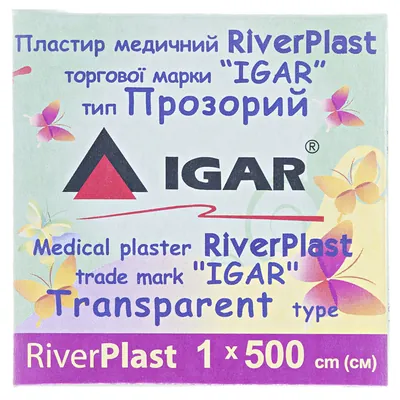 Пластир медичний IGAR RiverPlast Прозорий на полімерній основі (поліетилен) 1 см х 500 см, 1 штука