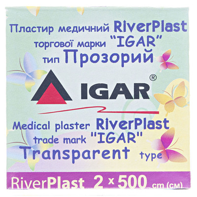 Пластырь медицинский IGAR RiverPlast тип Прозрачный на полимерной основе (полиэтилен) 2 см х 500 см, 1 штука