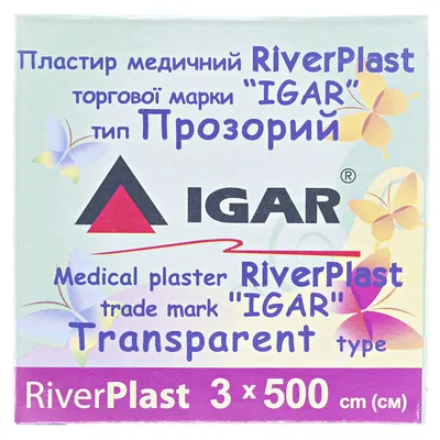 Пластир медичний IGAR RiverPlast Прозорий на полімерній основі (поліетилен) 3 см х 500 см, 1 штука