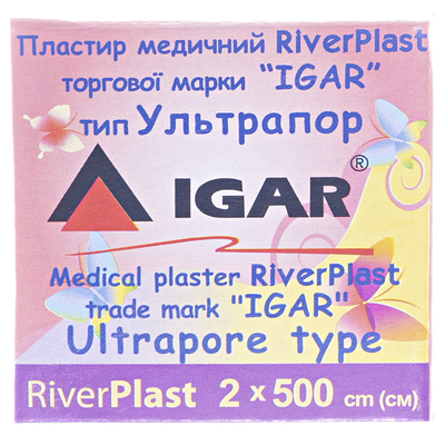 Пластырь медицинский IGAR RiverPlast тип Ультрапор на нетканой основе 2 см х 500 см, 1 штука