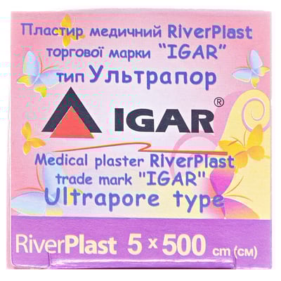 Пластырь медицинский IGAR RiverPlast тип Ультрапор на нетканой основе 5 см х 500 см, 1 штука