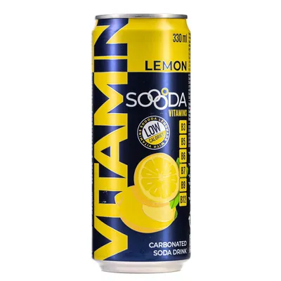 Напій вітамінний Soooda Vitamin зі смаком лимона та вітамінами, 330 мл
