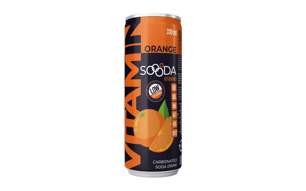 Напиток витаминный Soooda со вкусом апельсина и витаминами, 330 мл