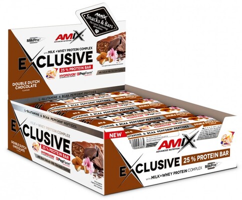Батончик Amix Nutrition Exclusive Protein Bar double dutch chocolate, 85 г 1/12