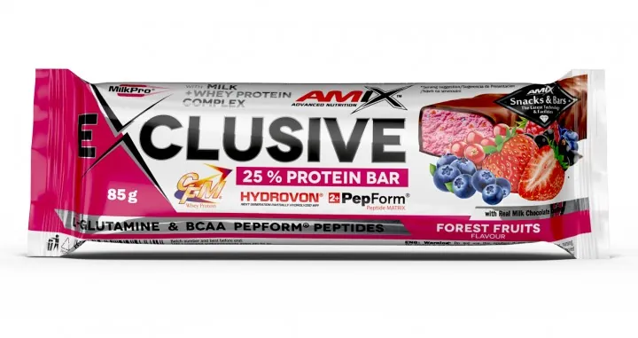 Батончик протеїновий Amix Nutrition Exclusive Protein Bar лісові ягоди, 85 г 1/12
