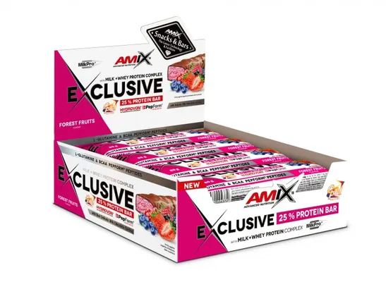 Батончик протеїновий Amix Nutrition Exclusive Protein Bar лісові ягоди, 85 г 1/12
