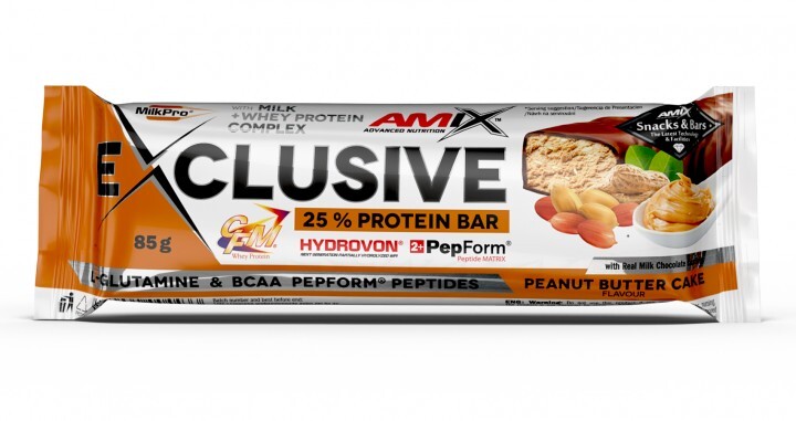 Батончик Amix Nutrition Exclusive Protein Bar peanut-butter-cake, 85 г 1/12