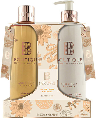 Набор для тела Boutique Amber, Musk & Vanilla Duo (Гель для душа 500 мл + Лосьон для тела 500 мл)