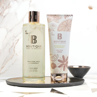 Скраб для тела Boutique Mandarin, Basil & Grapefruit, 225 г