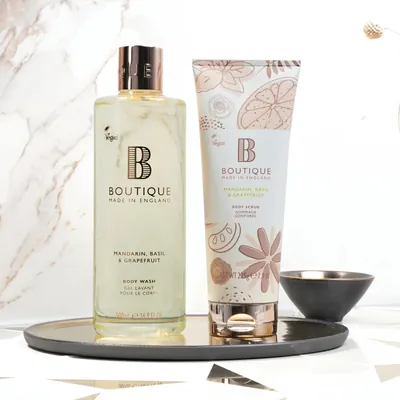 Скраб для тіла Boutique Mandarin, Basil & Grapefruit, 225 г