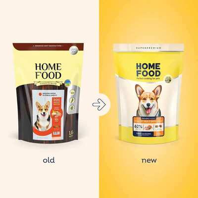 Корм сухой Home Food Healthy skin and shiny coat Здоровая кожа и блеск шерсти для собак средних пород с индейкой и лососем, 1,6 кг