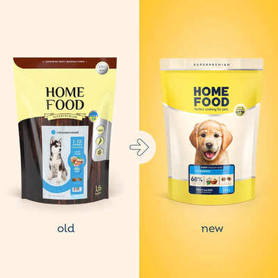 Корм сухой Home Food Puppy для щенков собак средних и крупных пород Форель с рисом, 1,6 кг