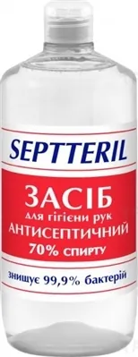 Засіб для гігієни рук Septteril Антисептичний, 70% спирту, 1000 мл