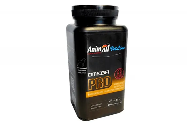 Вітамінна добавка AnimAll VetLine Omega PRO для собак всіх вікових груп, 250 таблеток