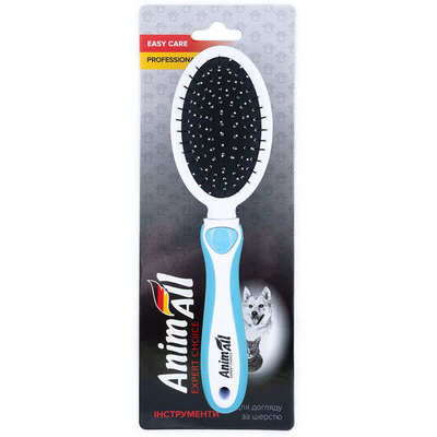 Расческа-щетка AnimAll Groom 2 в 1 голубая