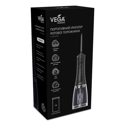 Іригатор Vega VT-1500 B портативний, чорний
