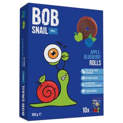 Конфеты Bob Snail Roll натуральные яблочно-черничные, 100 г